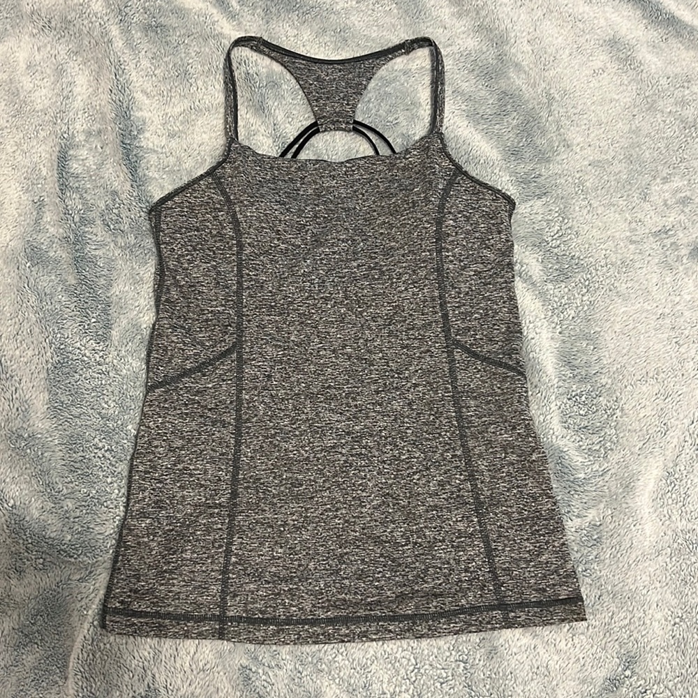 Zella heather gray workout tank top with built in sports bra